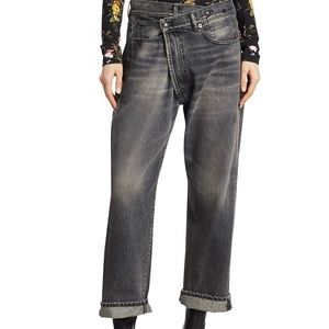 R13 Faded Crossover Jeans